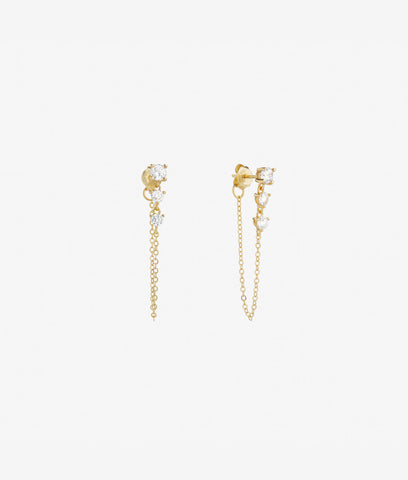 Solitaire Chain Earring